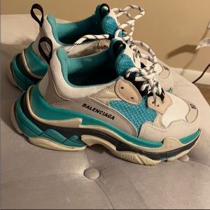 Balenciaga Triple S Teal Sneakers!